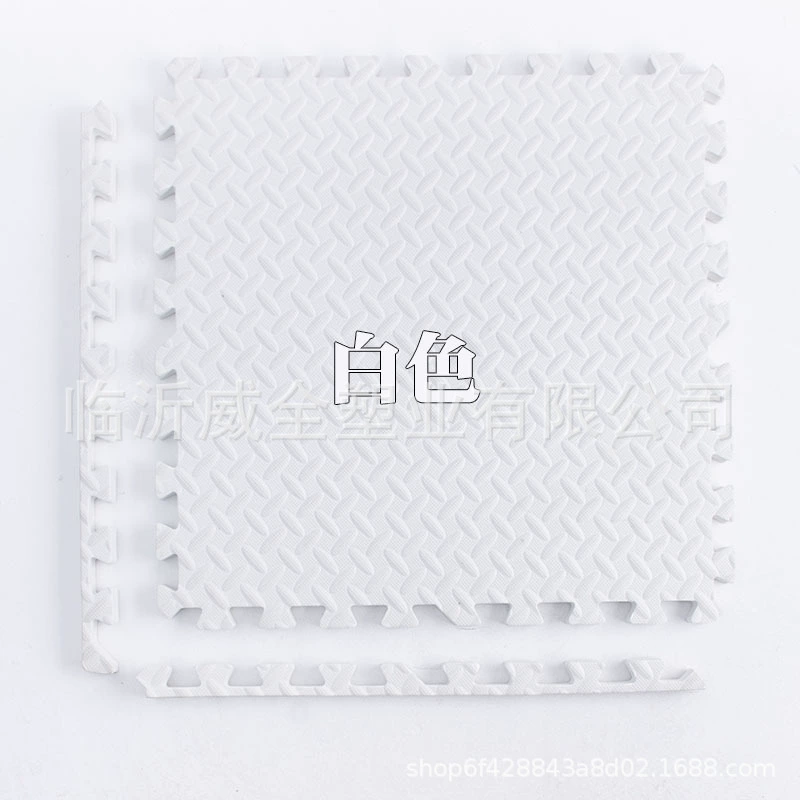 Thickened foam interlocking floor mat for crawling and playtime; soft, non-slip leaf-pattern tiles