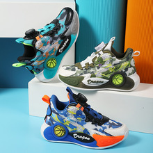 儿童鞋子2024新款旋转纽扣大童春季新款男童男孩运动学生跑步鞋