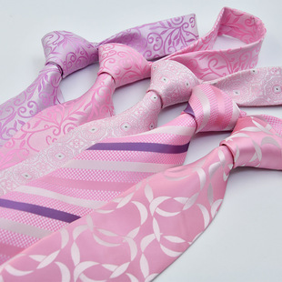 Tie Dress Pink Fashion Casual 8.5cm Hand Jacquard 1200 Needle Spring New in stock Groom Wedding