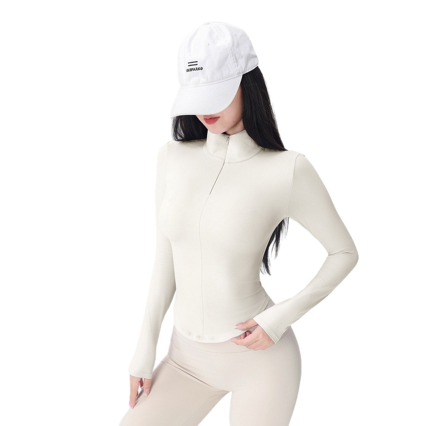 Mujeres de acondicionamiento de otoño camiseta de mangas largas con cremallera para correr y montar pilates camiseta de yoga