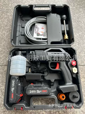 Portable car washer Artifact High-Pressure Water Pump Lithium Battery - black-five-cells-two-batteries-and-one-plastic-box
