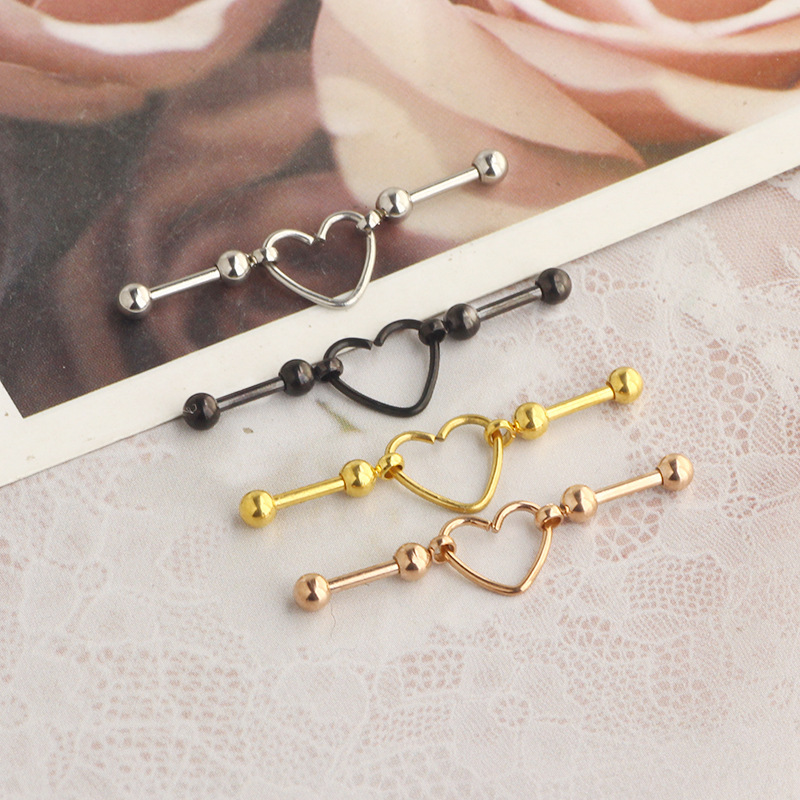 Stainless Steel Love Earrings Round Balls Love Ear Cartilage Studs Ear Piercing Jewelry detail image 9