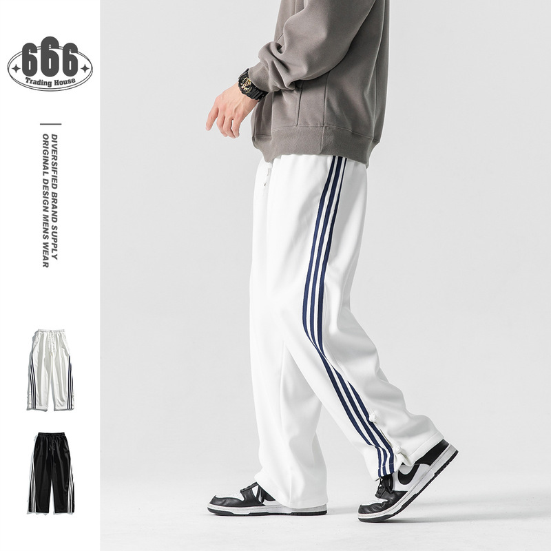 UNDREST American Retro Three Bar Sports Casual Pants Men's and Women's Sweatpants Couple Autumn Student Pants CK25