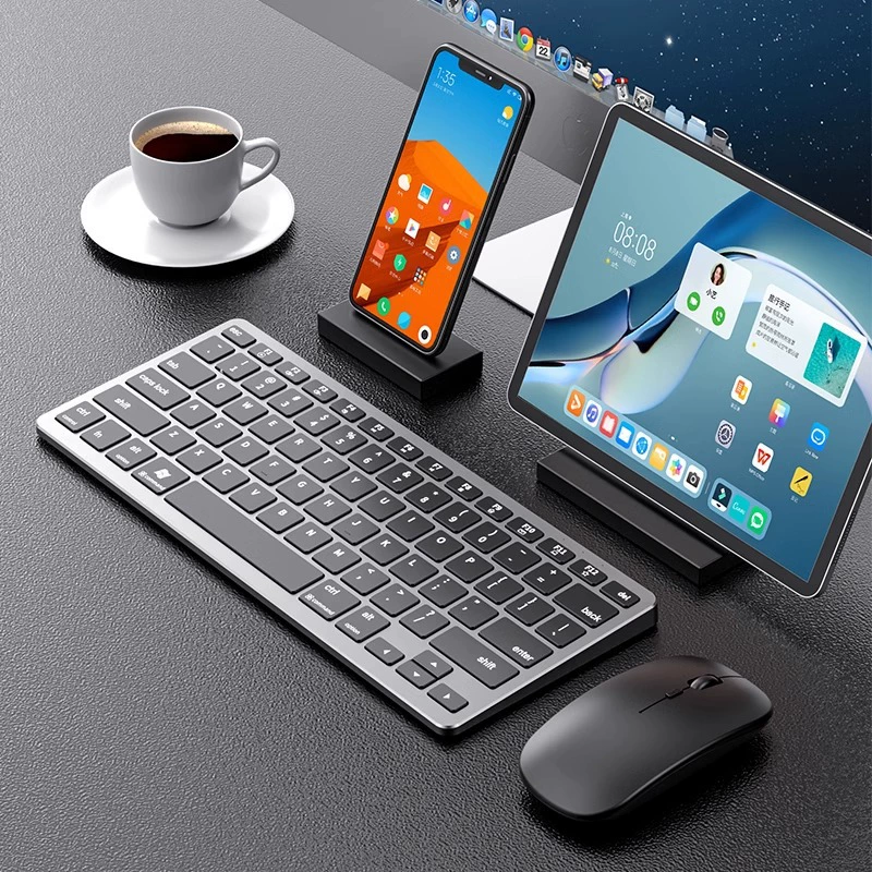 Wireless keyboard, mouse, set, tablet laptop for office, bluetooth