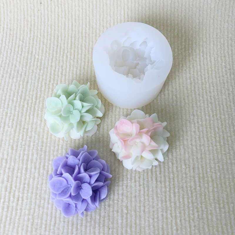 立体アジサイろうそくシリカゲル金型花拡香石膏氷石けん金型|undefined