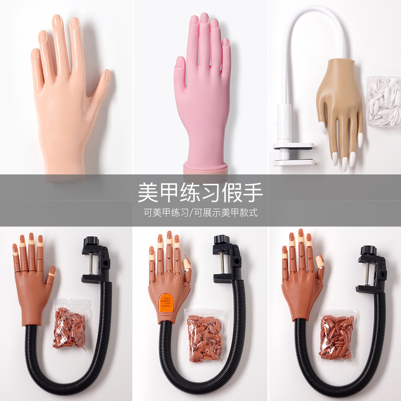 Nail Art Practice Prosthetic Hand, Movable Prosthetic Hand, Nail Art Mechanical Hand, Bendable and Fixable Model Style Nail Tips Display Nail Art Practice Prosthetic Hand, Movable Prosthetic Hand, Nail Art Mechanical Hand, Bendable and Fixable Model Style Nail Tips Display