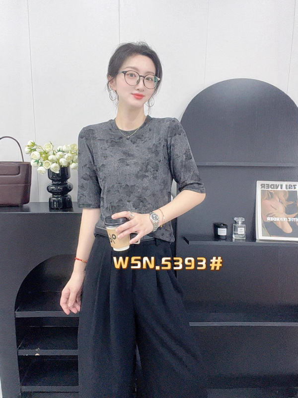2025早秋新款休闲套头圆领女装上衣T恤5393|undefined