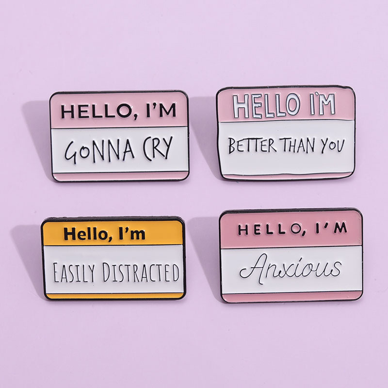 Streetwear Pin Geometric Letter Alloy Stoving Varnish Unisex Brooches display picture 1