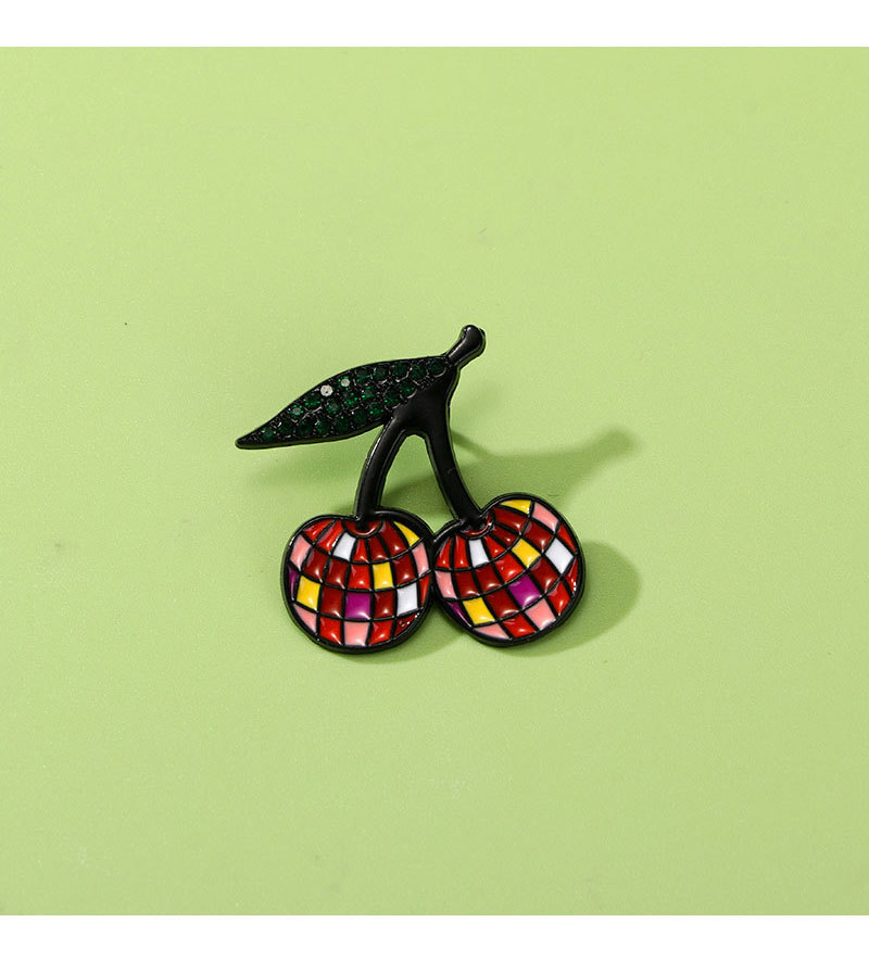 Alloy Material Cute Pin Cherry Disco Ball Alloy Enamel Unisex Brooches