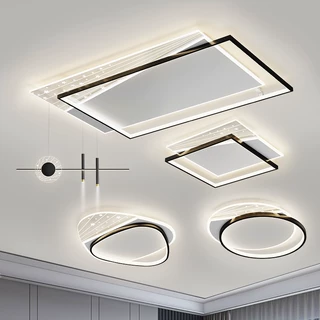 客厅灯现代简约大气新款大灯led吸顶灯网红灯具家用三色光新款