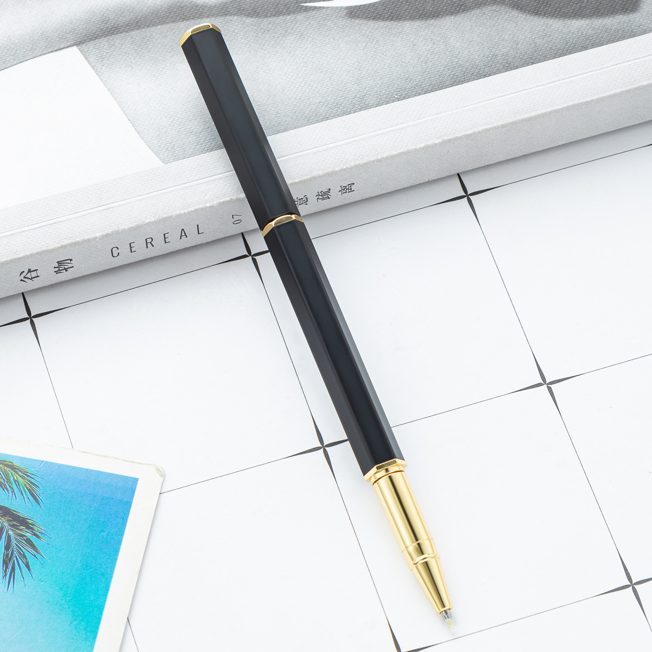 Nuevo hexágono firma oficina de negocios bolígrafo de agua bolígrafo de agua logotipo publicitario regalos bolígrafo metal al por mayor