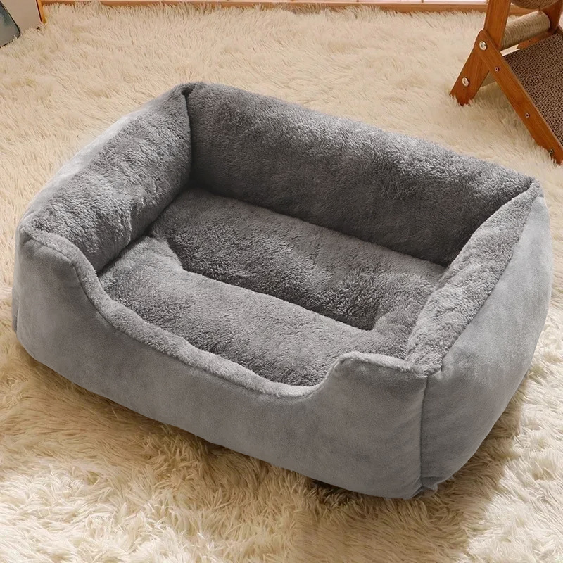 猫小屋と犬小屋マット、オールシーズン対応のユニバーサルペット用品、見栄えの良い中小型犬用ソファベッド、冬用暖かい正方形の巣|undefined
