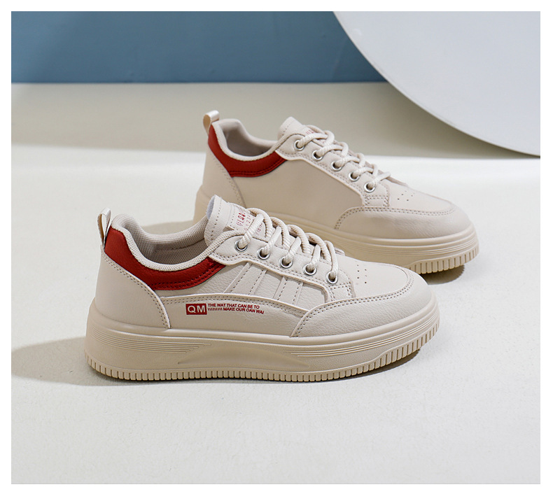 White Platform Sneakers For Women Casual Height Increasing Shoes_voghion.com