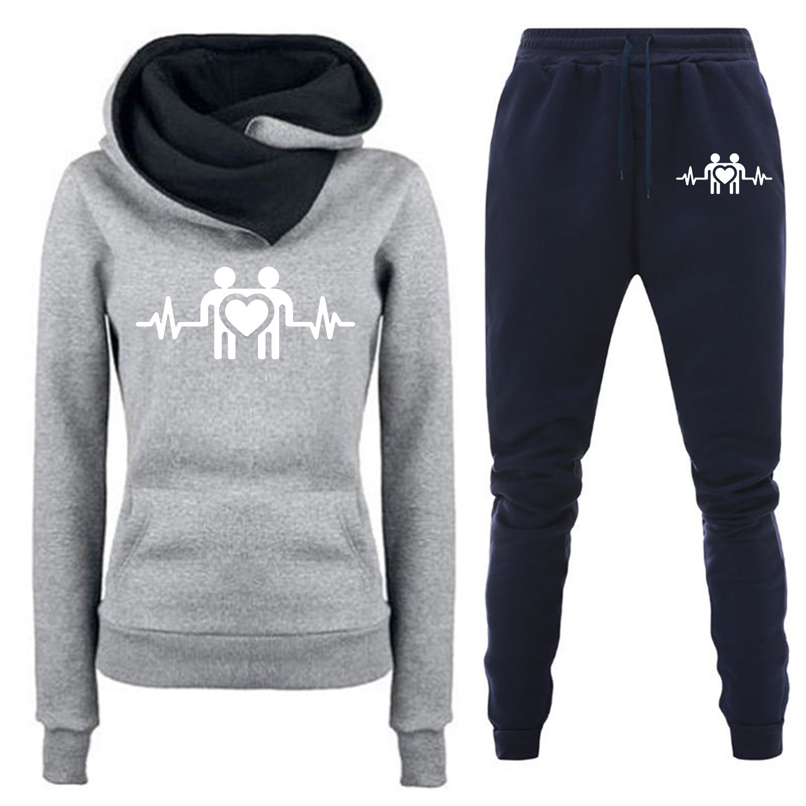 Comercio exterior transfronterizo Otoño e Invierno Nuevo traje de ropa deportiva con capucha y forro polar pantalones de suéter de mujer ropa de mujer al por mayor image 6