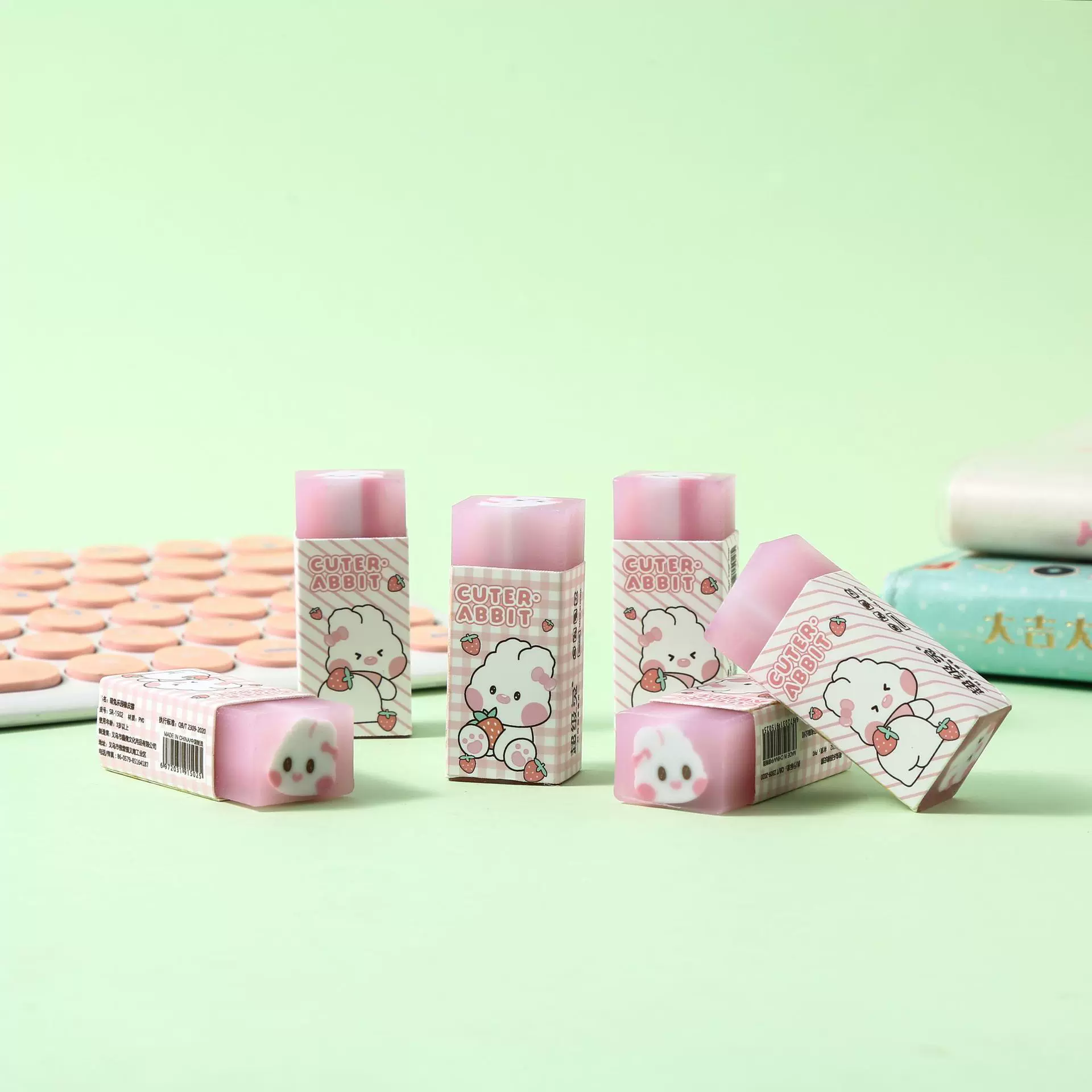 大号透明果冻可切夹心橡皮擦小学生考试作业无屑少擦得干净不留痕