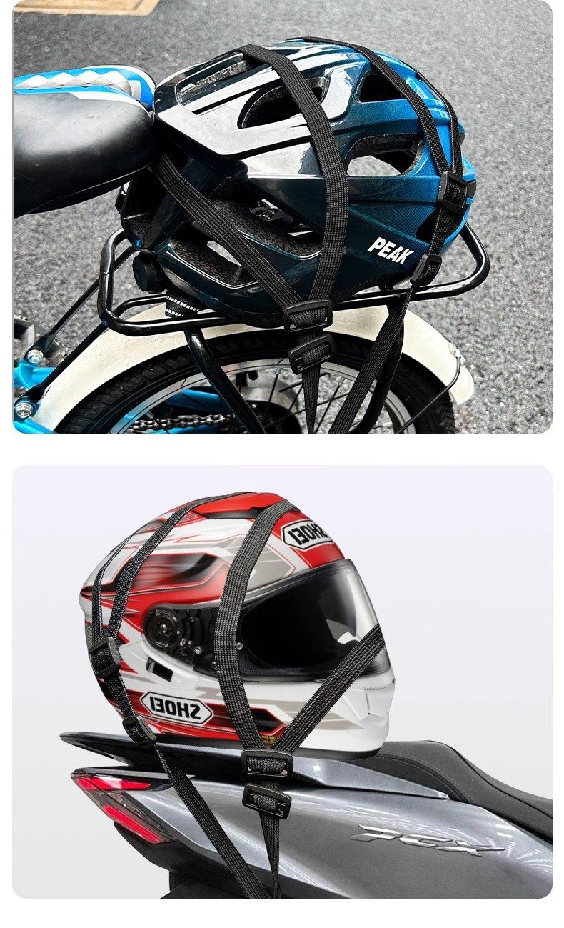Elastic Straps for Electric Vehicles, Motorcycle Binding Straps, Rear Seat Fastening, Elastic Helmet and Luggage Rubber Bands, Binding Ropes