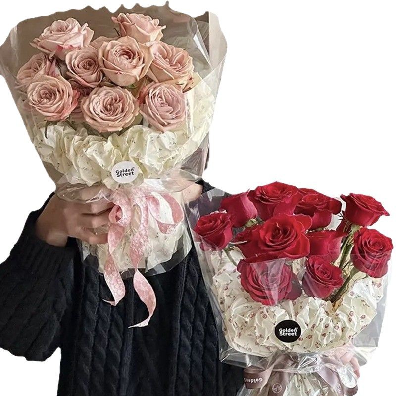 Papel de envolver de papel rosa de Sydney florería ramo de papel de embalaje al por mayor material de embalaje floral paquete de nudo de mariposa papel de flores