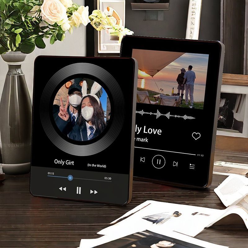 Music Playing Photo Frame, Couple Photo Frame, Tabletop Music Photo Frame, Photo Frame, Music Aluminum Alloy Photo Frame