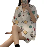 Женские пижамы TikTok, свежие летние шорты с короткими рукавами, кардиган в Корейском стиле, тонкая домашняя одежда в японском стиле, костюм из двух предметов