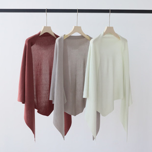Lyocell Tencel French High-grade One-piece Knitted Shawl Spring and Summer Thin Knitted Sweater Scarf Scarf