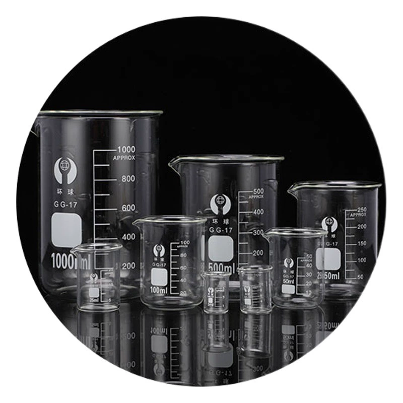 Стеклянный стакан 25m50 ml100 250ml500ml Стакан стеклянный мерный стакан Химический эксперимент Высокое боросикон