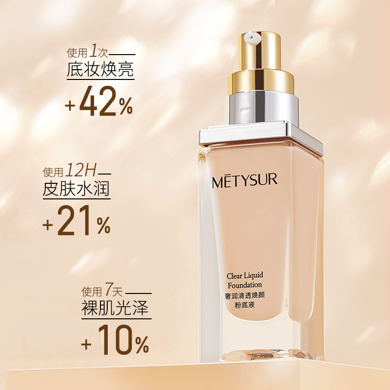 Mei Ti Xiu Luxury moisturizing clear and rejuvenating liquid foundation long-lasting makeup oil control concealer clear and non-suffocating acne-resistant makeup liquid foundation