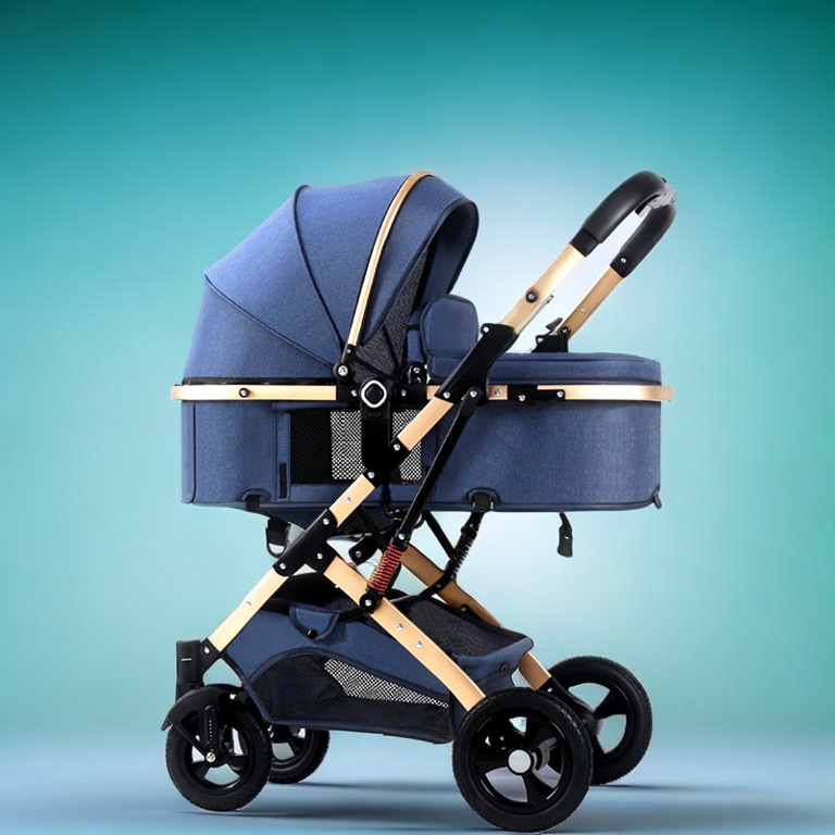 El cochecito de bebé de alto paisaje se puede sentar y acostarse, ligero y plegable, amortiguador bidireccional, cochecito de bebé para niños recién nacidos al por mayor