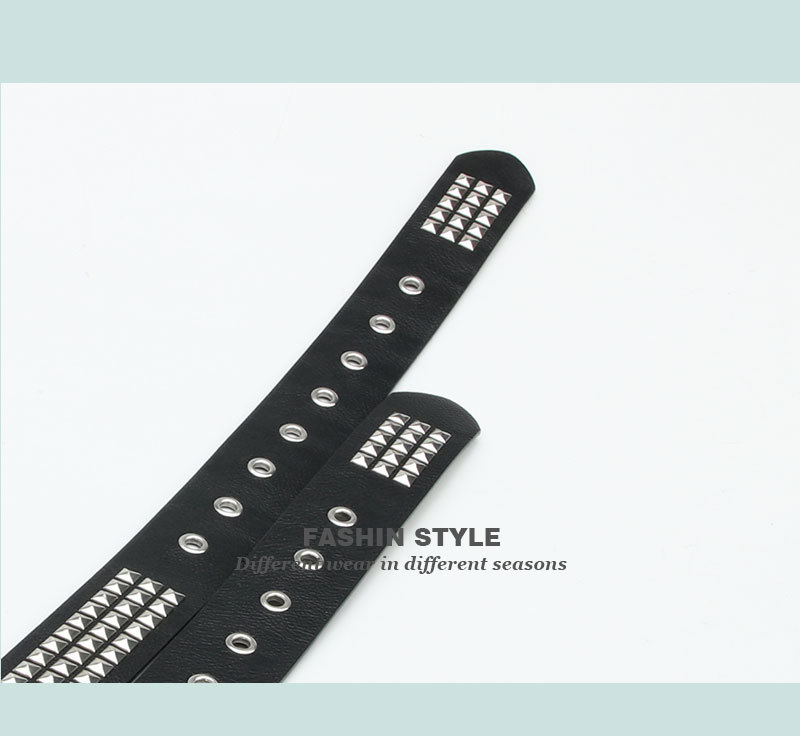 Punk Belt With Square Pyramid Rivets For Men And Women_voghion.com