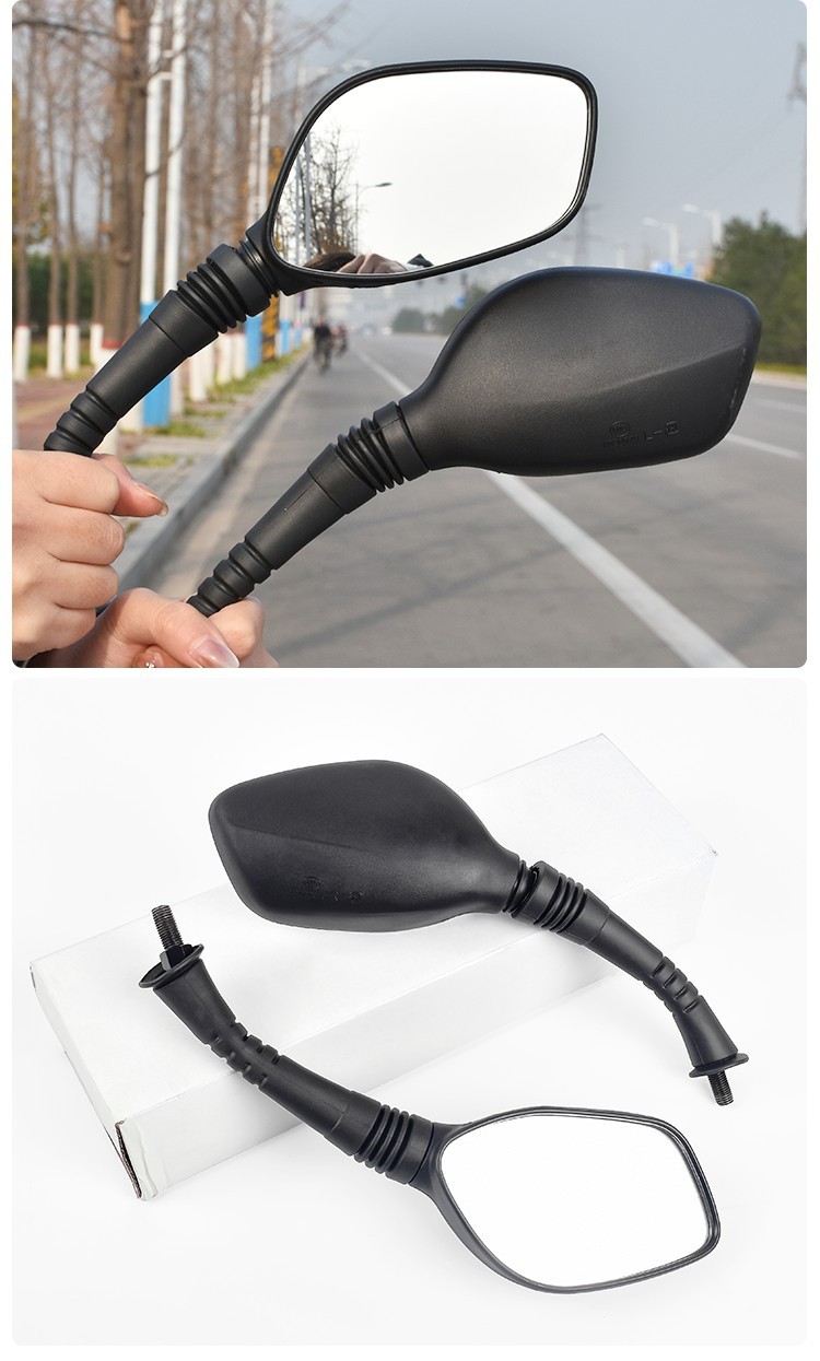 Motorcycle Rearview Mirror Reversing Mirror Suitable for Xiyun Hj110-2/2A/2C/2D Reflector 10mm Rearview Mirror