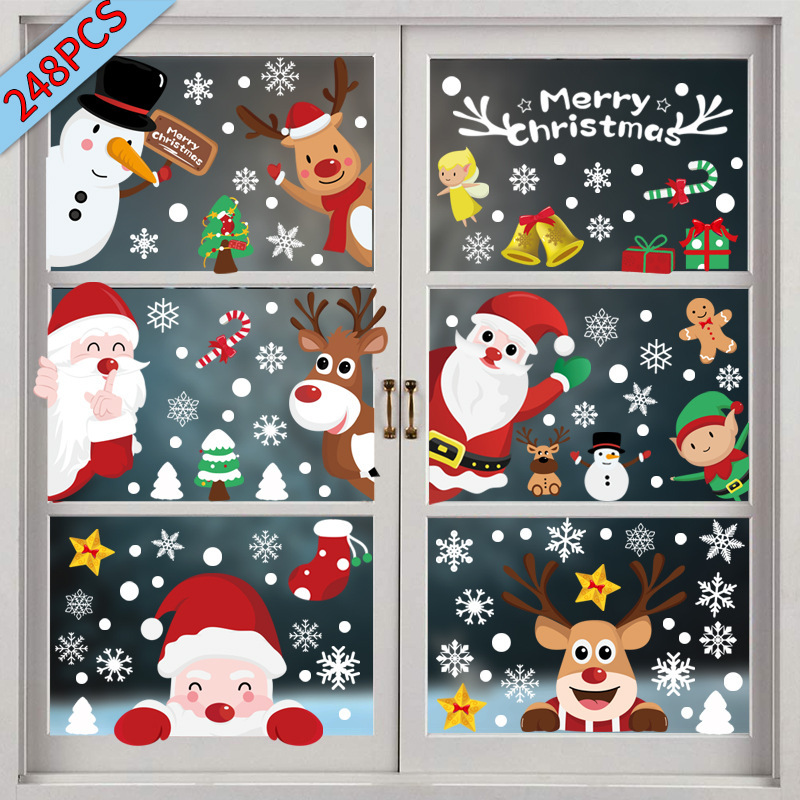 2025 Amazon Cross-border Christmas Window Stickers Shop Mall Window Glass Holiday Static Decorative Wall Stickers 2025 Amazon Cross-border Christmas Window Stickers Shop Mall Window Glass Holiday Static Decorative Wall Stickers