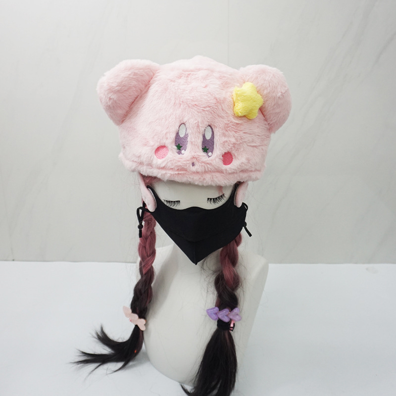 Advanced Kirby Cartoon Doll Warm Anti-Collision Equipment Ski Helmet Cap Cover Snow Helmet Decoration Accessories