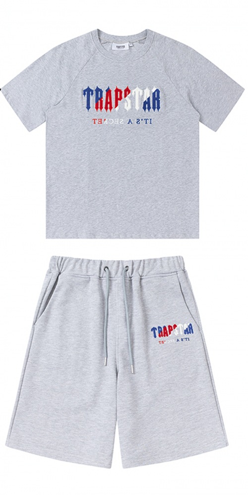 Trapstar Rainbow degradado carta cabeza de tigre bordado con capucha suéter pantalones largos deportes casual traje forrado de lana