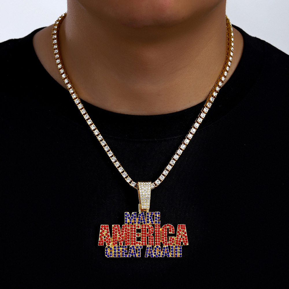 Europa y América Hip Hop Hombres y mujeres llenos de diamantes cadenas cubanas Hiphop estrellas con collares de diamantes hipsters callejeras clavículas