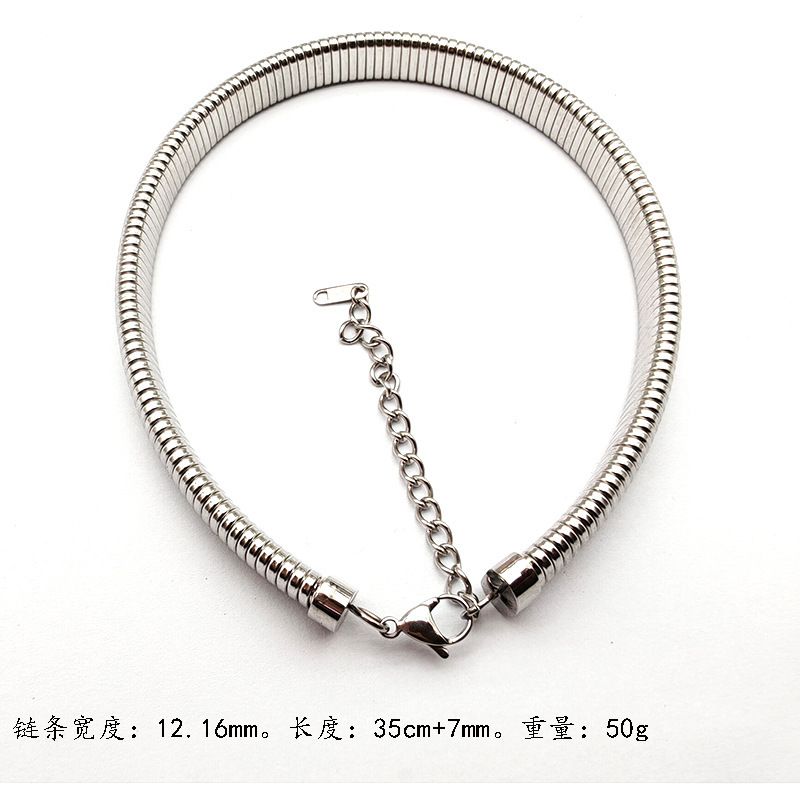 ステンレス製グーススロートチェーンブレスレット、オープングーススロートチェーンブレスレット、グーススロートカラー、伸縮性弾性C型イヤリング、8字バックル|undefined