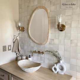 美式复古浴室镜法式卫生间镜子异形化妆镜梳妆镜梳妆中古壁挂智能