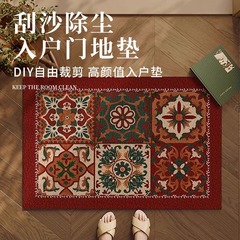 美式复古风玄关进门防滑入户门地垫刮泥蹭土门垫可剪裁丝圈地垫