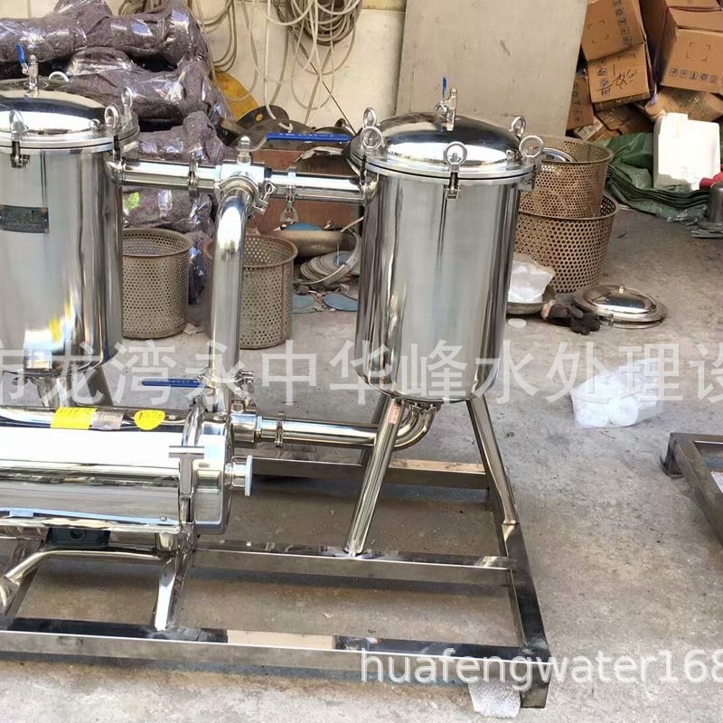 不锈钢双联袋式过滤器卫生级串联并联饮料果汁过滤厂家双联过滤器