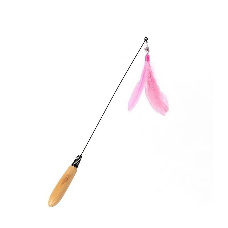 CFA 경기용 고양이 놀이 막대 단품 (핑크 깃털 포함)