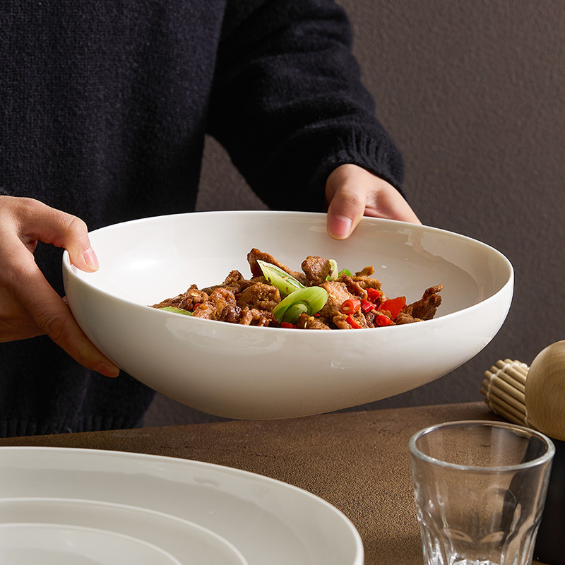 Meteor Strange Stone Deep Bowl Large Hotel Tableware Japanese Soup Bowl Home 2025 New Ceramic Fruit Salad Bowl