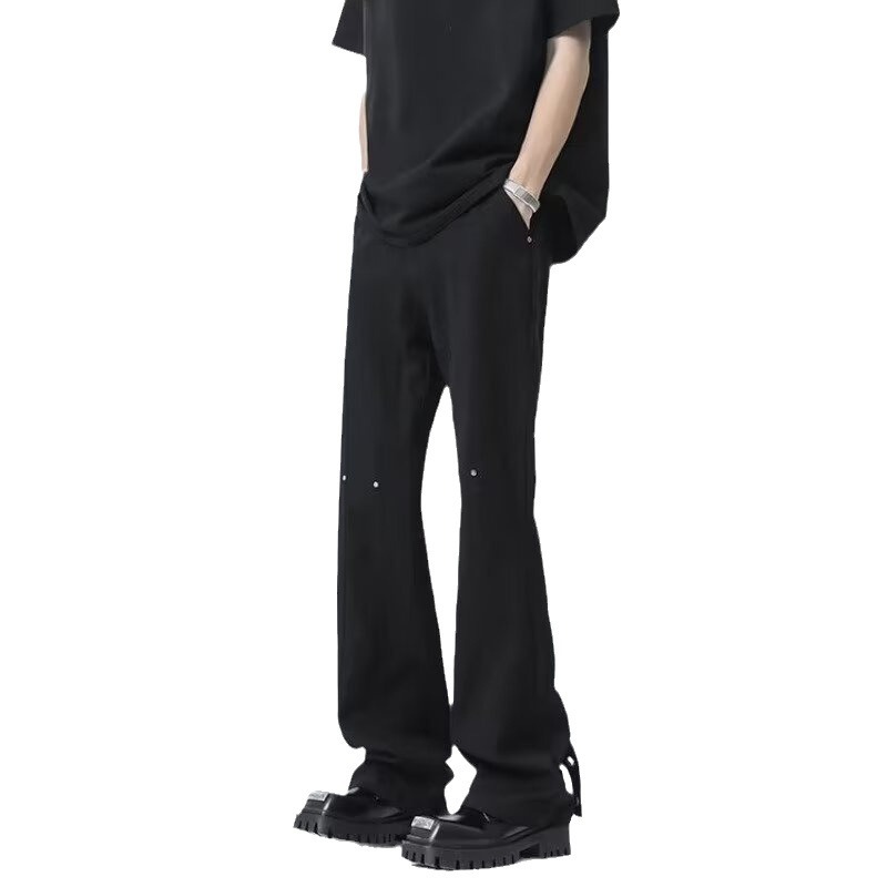 Pantalones vaqueros con botones viejos lavados de la calle americana Pantalones largos de estilo vibe rectos sueltos de primavera y otoño para hombres