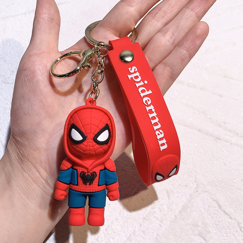 50種類の漫画マーベルスパイダーマンシリコンキーホルダーpvcペンダントバッグ車のキーペンダントギフト卸売|undefined