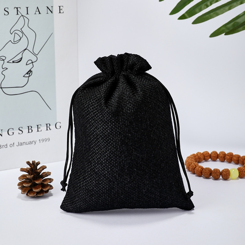 Fábrica en stock bolsa de lino Wenwan bolsa de embalaje de la joyería bolsa de té zongzi Almacenamiento de lino bolsa de cordón al por mayor