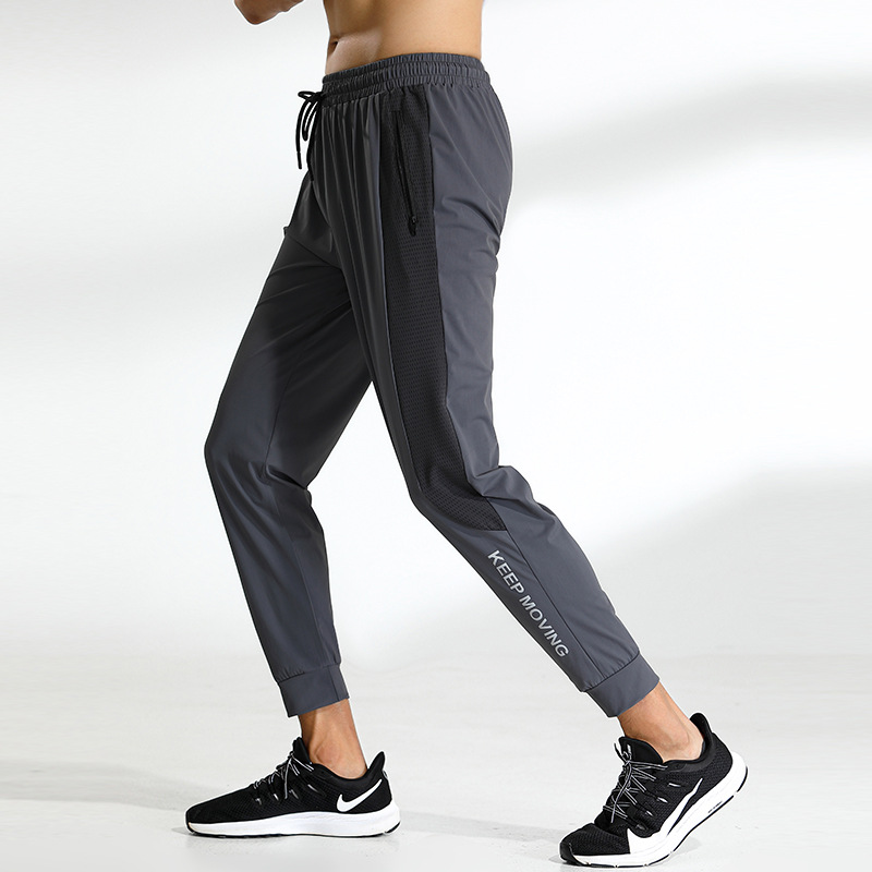 2022 nuevos pantalones de verano para hombres Pantalones deportivos de secado rápido para correr fitness pantalones de seda de hielo transpirables delgados pantalones casuales hombres