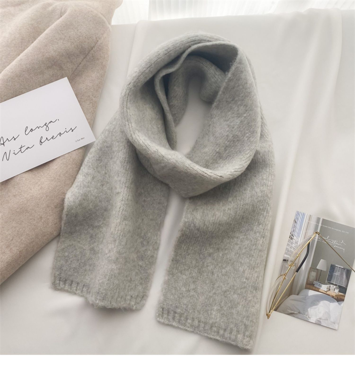 Mode Vintage geometrische Outdoor-Aktivitäten Winter Frühling rot grau mittellang [Markenname 3] Anti-Schalldämpfer Halstuch_voghion.com