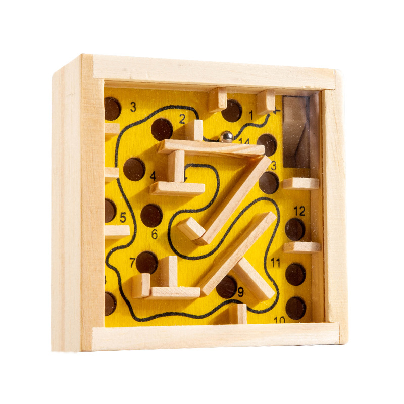 Laberinto de madera para niños, mano-cerebro, inteligencia, bola, bola, equilibrio, juego de concentración, rompecabezas, juguetes de jardín de infantes