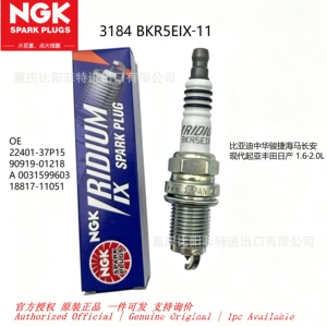 NGK spark plug BKR5EIX‑11 3184, suitable for various brands of domestic passenger cars, wholesale