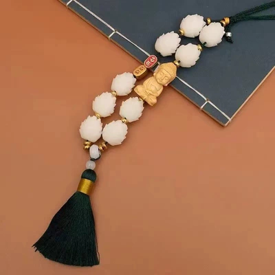 Car hanging – men's and women's pendant wholesale - good-luck-single-tassel-buddha-green