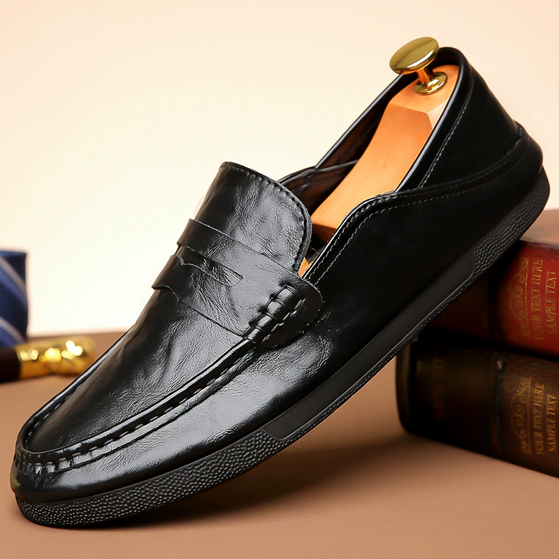 Весенне-осеннее Деловое платье из воловьей кожи без шнуровки, Мужская Профессиональная деловая Мужская Свадебная обувь Baita Security, туфли с мягкой подошвой