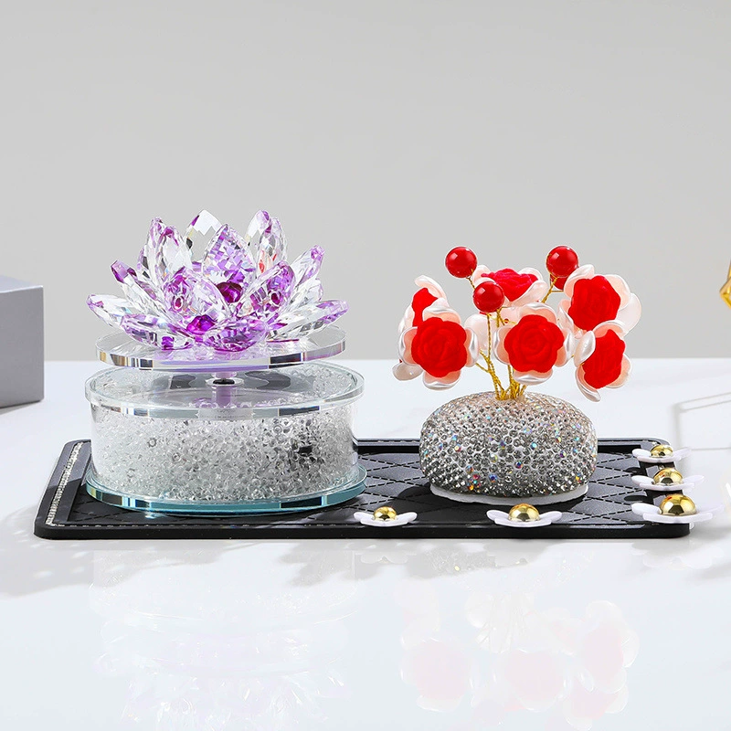 Floral automatic rotating perfume solar-powered