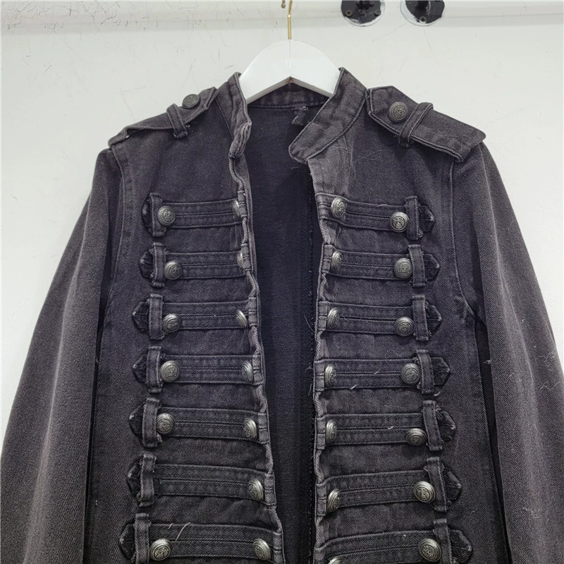Denim Jacket (Tide) — Retro Korean Style, Autumn Cropped Jacket, Button-Front Detail